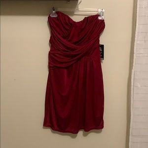 NWT Express Strapless red dress
